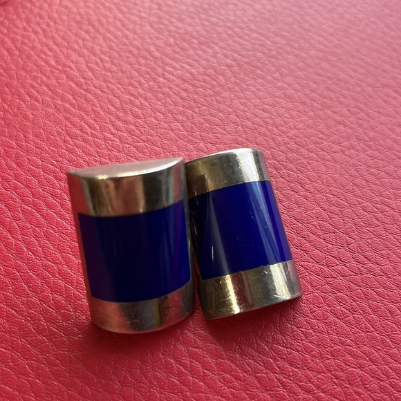 Sterling silver Lapis clip-on earrings - Picture 2 of 3
